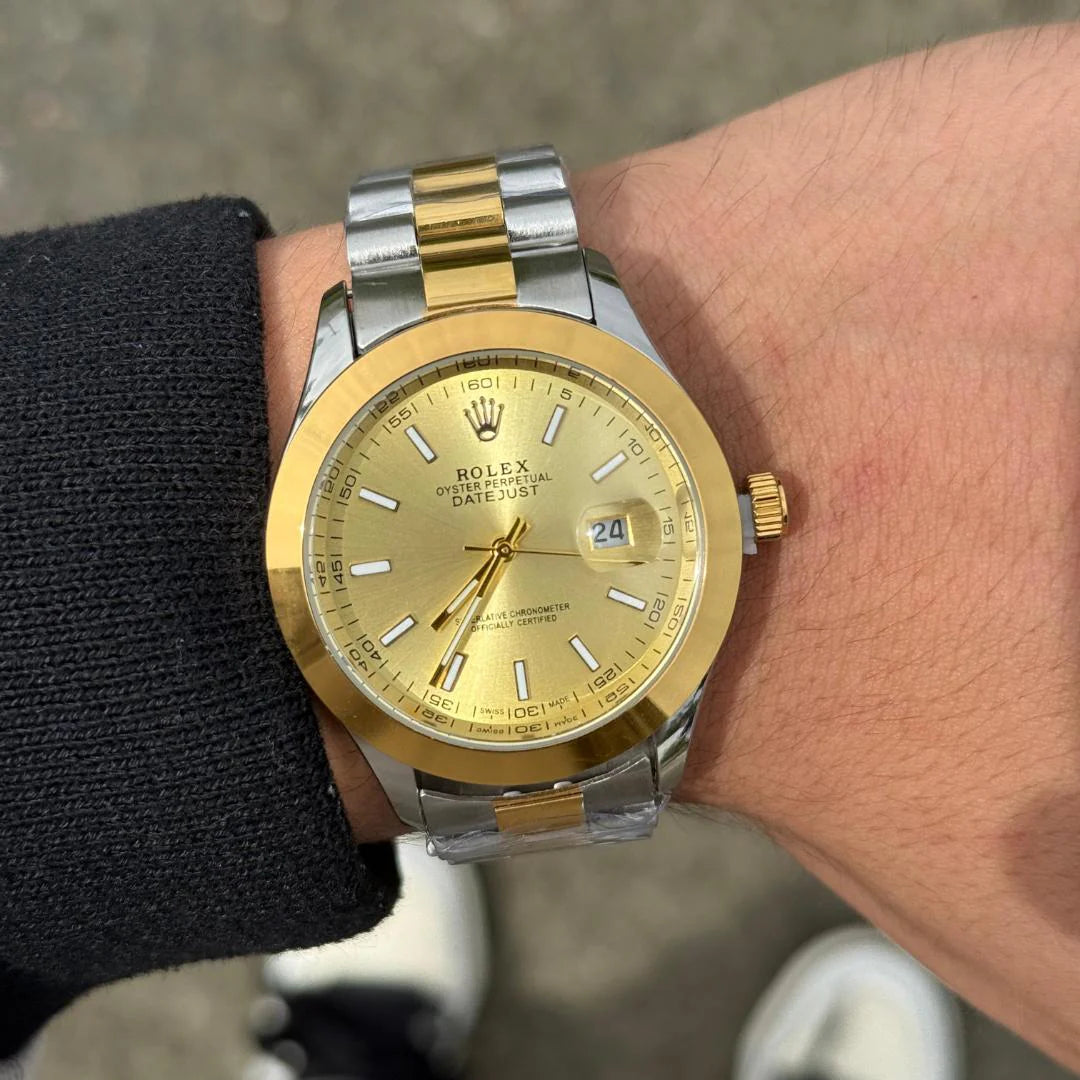 ROLEX DATEJUST PREMIUM BICOLOR TABLERO DORADO - DORADO