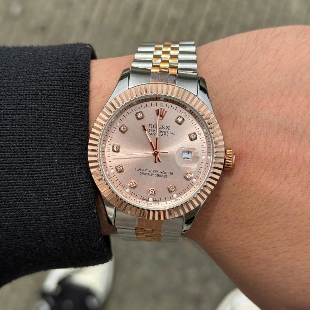 ROLEX DATEJUST DIAMONDS PREMIUM BICOLOR TABLERO ORO ROSA