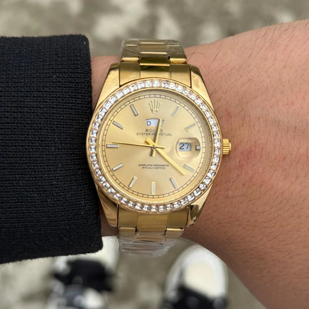 ROLEX DAY DATE CIRCONES PREMIUM DORADO TABLERO DORADO