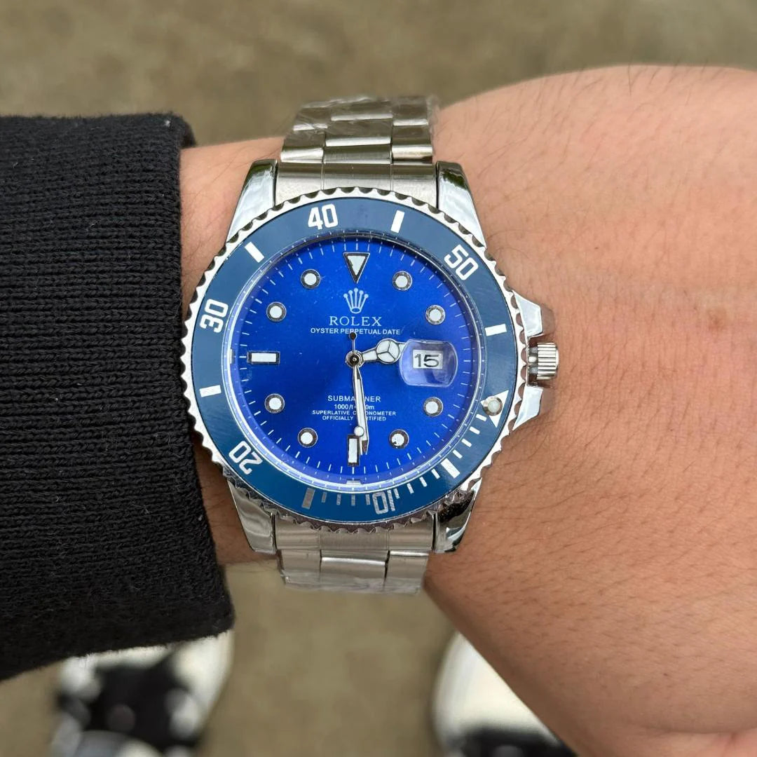 ROLEX SUBMARINER NEW PLATEADO TABLERO AZUL