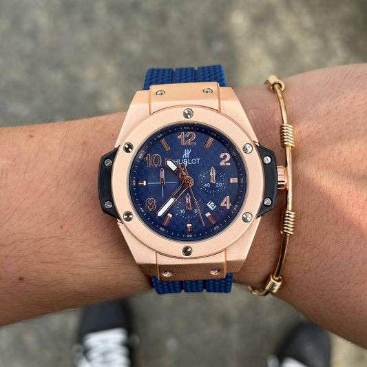 HUBLOT BIG BANG NEW AZUL TABLERO AZUL - ORO ROSA